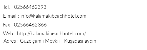 Kalamaki Beach Hotel telefon numaralar, faks, e-mail, posta adresi ve iletiim bilgileri